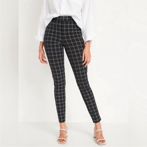 Old Navy Black Plaid High Rise Pixie Pants